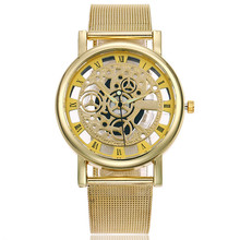 Часы наручные кварцевые с сетчатым браслетом, серебристые и золотистые 2024 - купить недорого