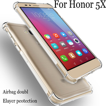 Для Huawei Honor 5X 5 X чехол с воздушной подушкой прозрачный мягкий Силиконовый ТПУ ударопрочный чехол с полной защитой для телефона Honor5X чехлы 2024 - купить недорого