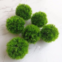 Bola de grama artificial para decoração de casa, 6 tamanhos, 11cm, verde, para casamento 2024 - compre barato