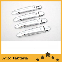 Flexible chrome trim Chrome Door Handle Cover with Keyless Access for Nissan March Micra K13 10-13-Free Shipping 2024 - buy cheap