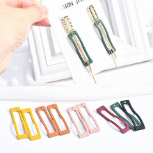 Free Shipping 50pcs/Lot 12*44MM Rubber Enamel Alloy Jewelry Charms Hollow Out Rectangle Geometry Metal Earring Floating Charms 2024 - buy cheap
