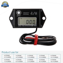 Digital Resettable Tach Hour Meter for Gasoline Motorcycle Marine Snowmobile Jet Ski Chain Saw Motorboat Van Cleaning Equipment 2024 - buy cheap