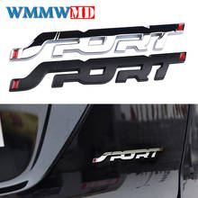 Metal 3D Chrome Silver / Black Auto Car Trunk Racing SPORT Word Letter Logo Emblem Badge Decal Sticker Auto accessories 2024 - buy cheap