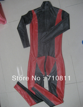 Unisex sexy latex adult cod piece fashion clothes latex catsuit Real photo no lubes in black and dark red heavy 0.6 mm 2024 - buy cheap