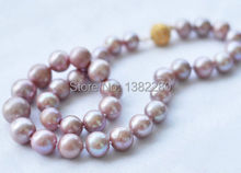 Collar de perlas púrpuras para mujer, 8-9mm, 18 pulgadas, hecho a mano, diseño de joyería 2024 - compra barato