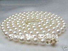 Длинное белое жемчужное ожерелье из ракушек ЮЖНОГО МОРЯ 32 "8 мм 2024 - купить недорого