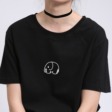 Camiseta de algodón con estampado de elefante para mujer, ropa divertida informal de marca, camisetas gráficas, camisetas Hipster Tumblr 2024 - compra barato