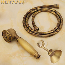 Antique Brass Hand shower sets solid brass hand shower +1.5M shower hose pipe 2024 - buy cheap