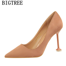 Bigtree Shoes Wedding Shoes Bride Black High Heels Pumps Women Shoes Luxury Heels Pointed Toe High Heels Sexy Tacones Mujer Buty 2024 - buy cheap