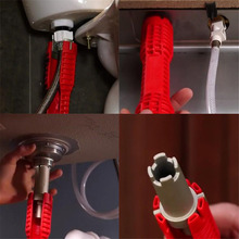 Llave de tubo de agua multifuncional, llave de instalación de grifo y fregadero, herramienta de diseño extralarga ligera roja, nueva 2024 - compra barato