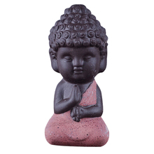 Set of 3pcs Little Buddha Monk Tea House Miniature Figurine Ceramic Statue 2024 - buy cheap