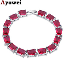 Ayowei glamorous 925 silver red crystal zircon bracelet, the best adult gift for women TB1162A 2024 - buy cheap