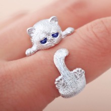 Новое модное милое серебряное кольцо для мужчин и женщин, уникальное кольцо с кошачьими глазами, женское ювелирное изделие, подарок, Прямая поставка 2024 - купить недорого