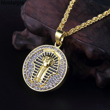 Collar de cadena de oro estilo Hip Hop para mujer, joya con diseño del faraón egipcio, Nostalgia, Antiguo Egipto 2024 - compra barato
