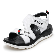 Sandália infantil de couro genuíno, sapatos de verão para meninos e meninas, sapatos de praia para crianças e bebês tamanhos 26-37 2024 - compre barato