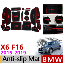 Anti-Slip Gate Slot Mat Rubber Cup Coaster for BMW X6 F16 2015 2016 2017 2018 2019 X6M M Power Accessories Stickers Car Styling 2024 - buy cheap