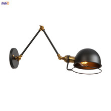IWHD Loft Style Edison Long Arm Wall Lamp LED Bedroom Stair Adjustable Iron Metal Industrial Retro Vintage Wall Light Fixtures 2024 - buy cheap