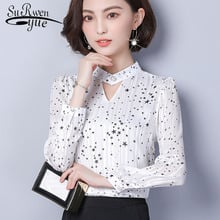 new spring 2019 chiffon v-neck womens tops female long sleeves print fashion causal women blouse shirts striped blouses 1859 50 2024 - buy cheap