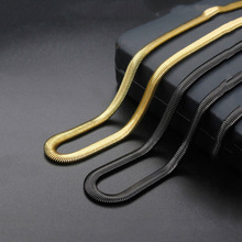 Collar Punk de cadena de serpiente para hombre y mujer, de acero inoxidable, Color dorado y negro, joyería DIY de 50-60CM de ancho 2024 - compra barato