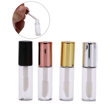 Mini tubo de batom transparente, tubo de plástico transparente com brilho labial de 4.3x1cm, recipiente cosmético com tampa 2024 - compre barato