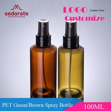 Sedorate 50 pcs/Lot Empty PET Refillable Bottle Aluminum Spray 100ML Green Amber Brown Mist Automizer Spray Bottles XM002 2024 - buy cheap