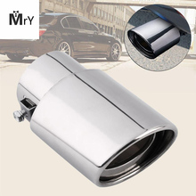 DJSona Universal Car Rear Round Exhaust Pipe Tail Muffler Tip Chrome Stainless Steel Automobile Muffler Tip Replacement Car Acce 2024 - buy cheap