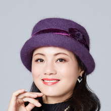 Conjunto de chapéu feminino de inverno, chapéus de lã misturados com pelo de coelho quentes para o ar livre, gorros femininos, gorros soltos 2024 - compre barato