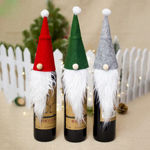Санта Клаус Вино Шампанское крышка бутылки вина рождественские Чехлы рождественские шляпы для бутылки 2024 - купить недорого