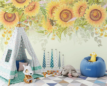 Beibehang-papel tapiz de pared personalizado, pintado a mano, vintage, flor de Sol, línea floral, TV, Fondo para decoración del hogar 2024 - compra barato