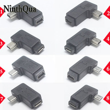 1pcs 90 Degree Left & Right Angled Mini USB 5pin Female to Micro USB Male Data Sync Adapter Plug Micro USB To Mini USB Connector 2024 - buy cheap