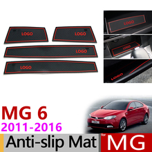 Anti-Slip Gate Slot Mat Rubber Coaster for MG 6 2011 2012 2013 2014 2015 2016 MG 6 GT Magnette Sedan Accessories Car Stickers 2024 - buy cheap