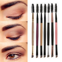 HOT Eyebrow Brush Beauty Makeup Wood Handle Eyebrow Brush Eyebrow Comb Double Ended Brushes Brushes Make Up 16.5cm 2024 - buy cheap