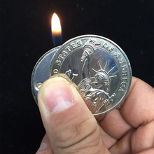 Creative Compact Butane Lighter Gas Lighter Inflated Gas Jet Pendant Coin Bar One Dollar Metal Gift Keychain Key Chain 2024 - buy cheap