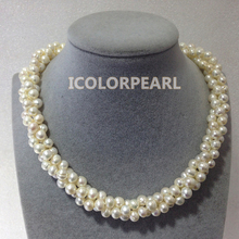 WEICOLOR 43-48cm Long 6-7mm Potato Round White Cultured Freshwater Pearl Twisted Necklace. Nice Wedding Jewelry For Girls. 2024 - buy cheap