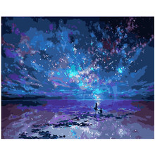 Painting By Numbers DIY Dropshipping 40x50 50x65cm Couple under the aurora Scenery Canvas Wedding Decoration Art picture Gift 2024 - buy cheap