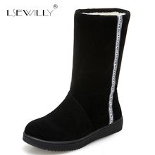 Lseilly-Botas de nieve cálidas para mujer, botas de media caña de alta calidad con tacón plano, zapatos de punta redonda para invierno, S784, 2018 2024 - compra barato