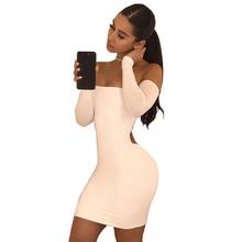 Sexy Bodycon Dress Lace Up Backless Dress Women Off Shoulder Stretch Bandage Robe Female Party Dress Clubwear WS2856X 2024 - buy cheap