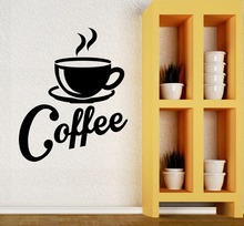 Pegatinas de pared de tazas de café para cocina, papel tapiz de vinilo, mural artístico para el hogar, Y-56 decorativas 2024 - compra barato