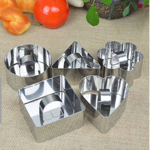 10 Pcs/Set Stainless Steel Mousse Cake Ring Pastry Decorating Tools 5 Shapes Dessert Chocolate Mold With Pusher Lifter For Cake 2024 - buy cheap
