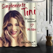 Cortina de ducha con estampado de tela de poliéster Tini, productos de baño impermeables con gancho, novedad 2024 - compra barato