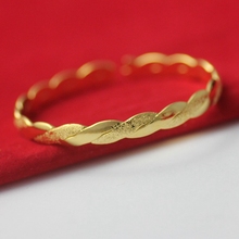 C-shaped Bangle Twisted  Yellow Gold Filled Womens Cuff Bangle Gift 2024 - buy cheap