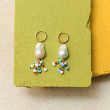natural freshwater pearl earring gold color 2020 new seed beads boho drop flower earrings for women brincos para as mulheres 2024 - buy cheap