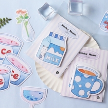 Kawaii Milk Blue Series Memo Pad Student Diary DIY Planner Paper Sticky Notes Cute Stationery School Office Supply 2024 - buy cheap