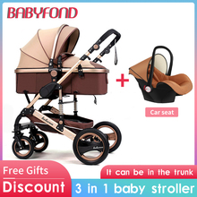 Free ship Belecoo high landscape baby stroller with car seat folding light two-way four-wheel shock absorber 3 in  baby stroller 2024 - buy cheap