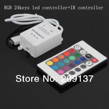 12V IR Remote Light Control 24 key RGB 6A Controller for 5050 3528 RGB LED Strip lighting Wholesale Free Shipping 50pcs/lot 2024 - buy cheap