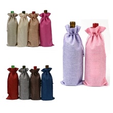 5PCS Jute Wine Bags Wine Bottle Covers  Gift Champagne Pouch burlap  bag Wedding Party Decoration Package Gift Bag  15*35cm 2024 - buy cheap