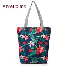 Повседневные сумки-тоуты от известного бренда Miyahouse, Женская цветная сумка на плечо с цветочным принтом, дизайнерская холщовая Летняя Пляжная дамская сумочка 2022 - купить недорого