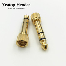 2Pcs Gold Plated 1/4" 6.35mm Male to 3.5mm Female Plug Stereo Audio Headphone Screw Adapter Connector 2024 - buy cheap