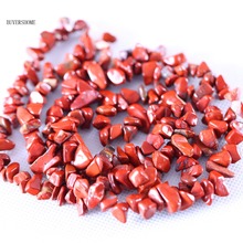 Buyershome colar pulseira acessórios de joalheria, 5-8mm pedra natural chip jaspe vermelho contas soltas 35 polegadas s053 2024 - compre barato