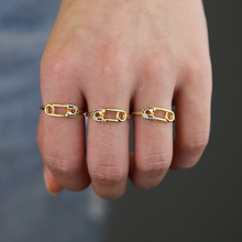 Anillo de seguridad con forma de pin para mujer, niña y mujer, joyería de arcoíris, CZ, regalo de boda 2024 - compra barato